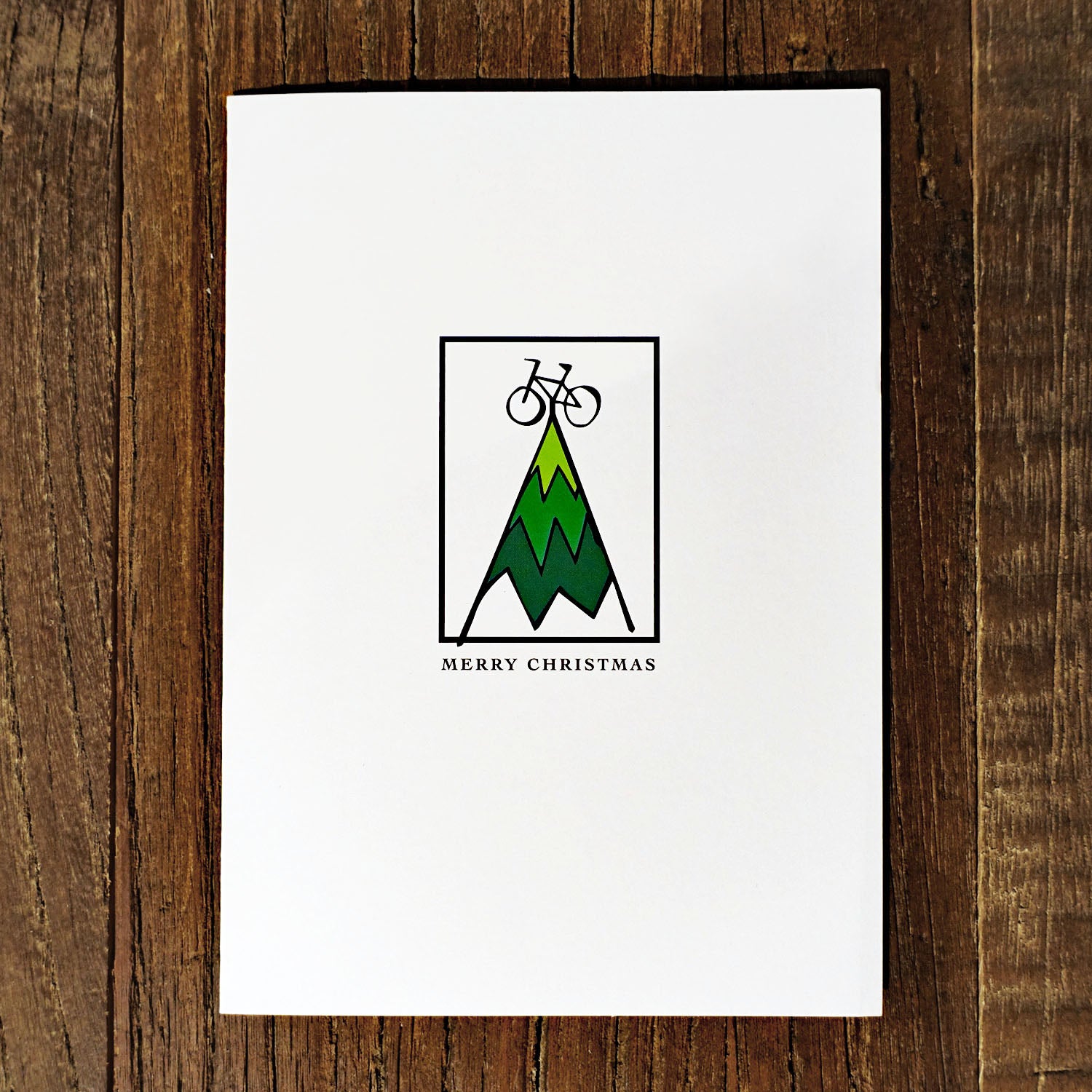 Zu Weihnachten - Fahrrad-Geschenkkarte #18 - Klappkarte "Merry Christmas"